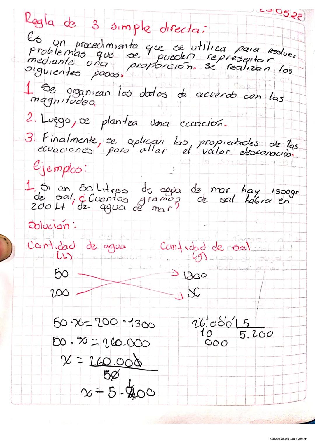 Regla de 3 simple directa