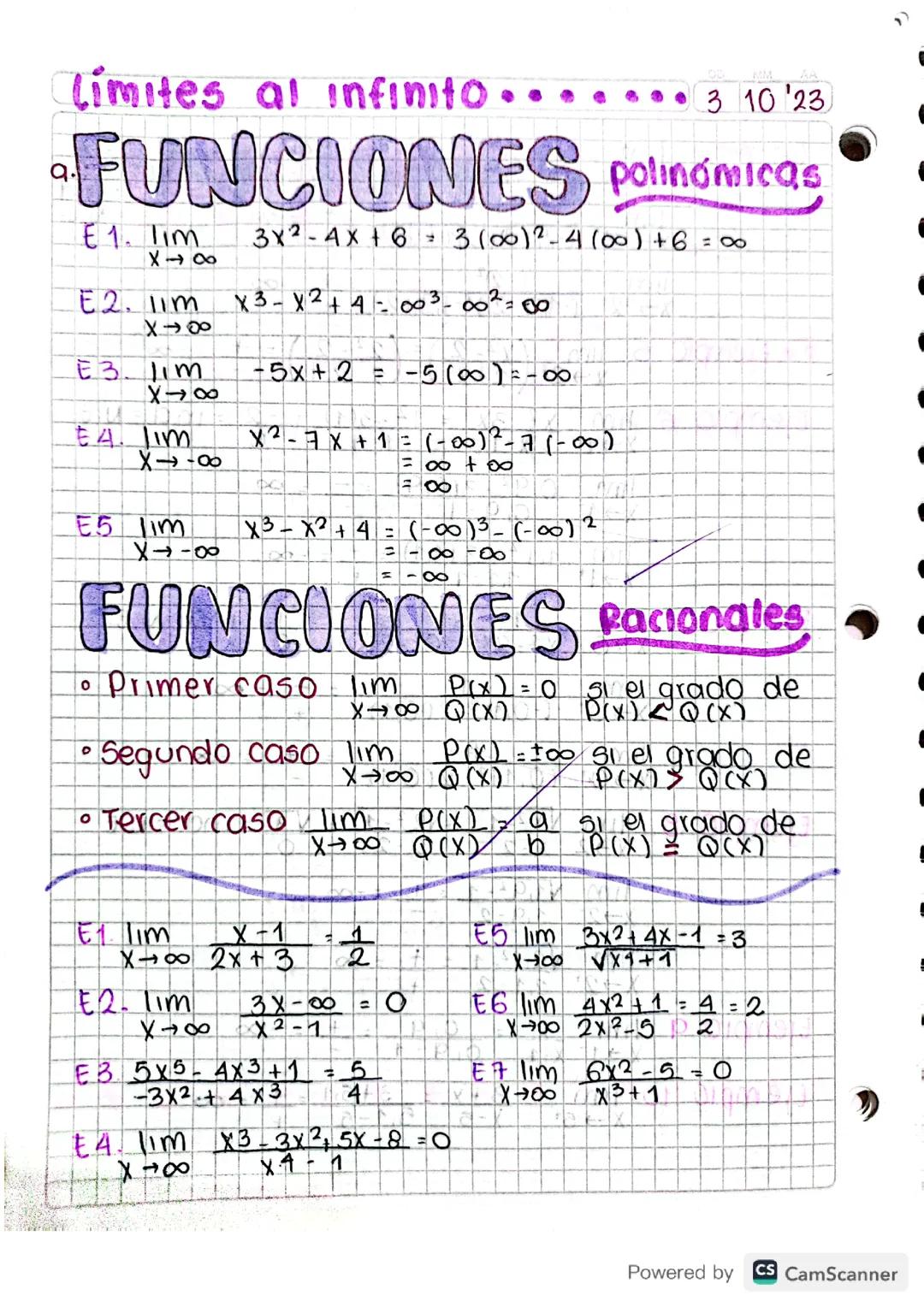 LÍMITES AL INFINITO