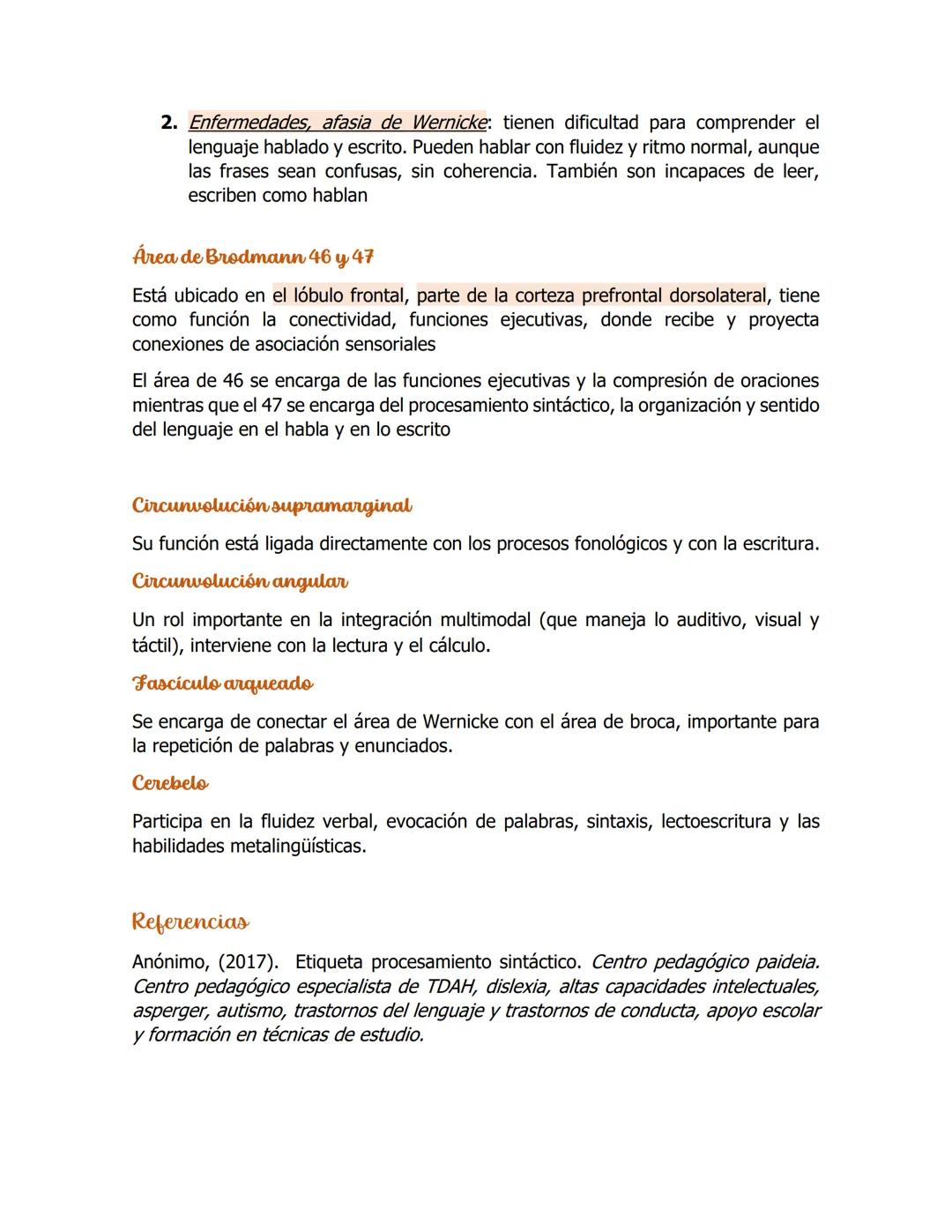 # Áreas del cerebro están encargadas de una función dentro
del proceso del lenguaje
Área de broca
Está ubicada en la circunvolución inferi