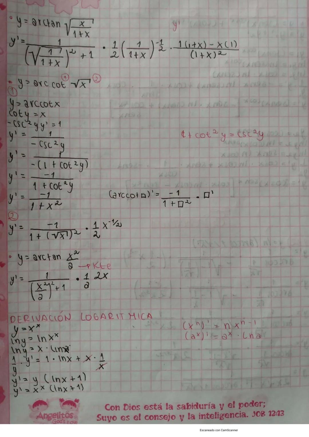Dia
26
Año
Mes
20
04
Derivadas
y = In (In x
(Inx))
1
1
In (lnx)
Inx
X
y = Sen²x
Senx2
y' = (2 senx • cosx)(Jenx²) - (sen³x) (cosx2.2x)
(senx