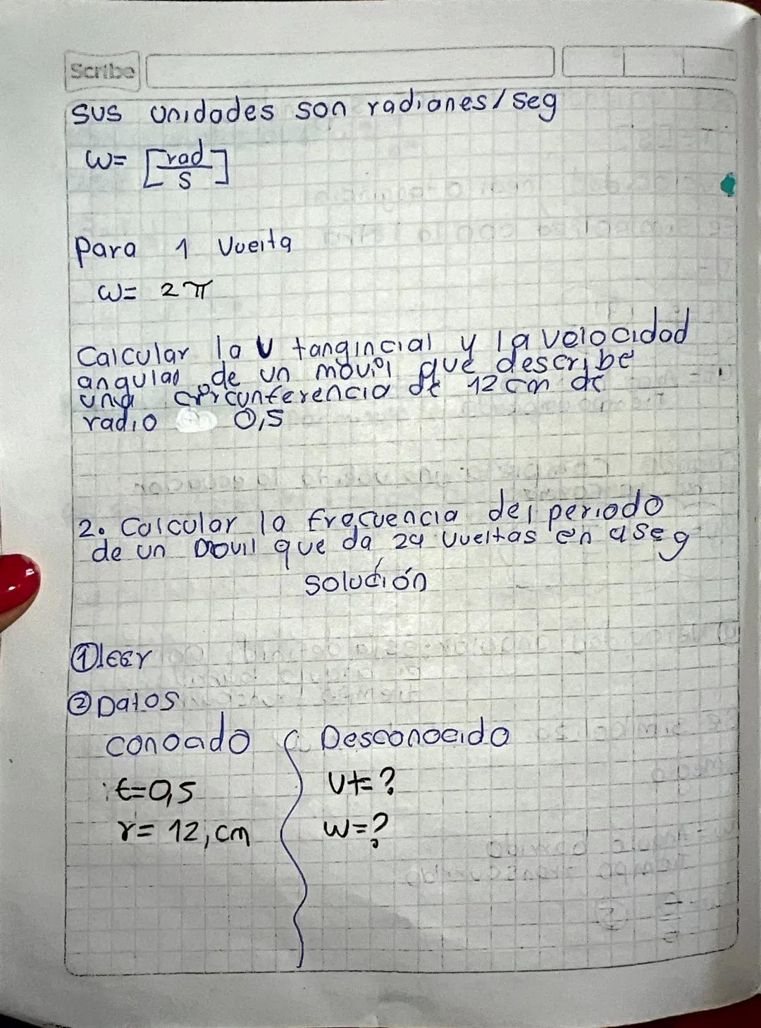 16 02 29
Temática: M.C.U
objetivo. Definir fisica
y matematicamente
el movimiento circulor
Uniforme.
Metodologia:
1.Leer
2. Datos (conocido