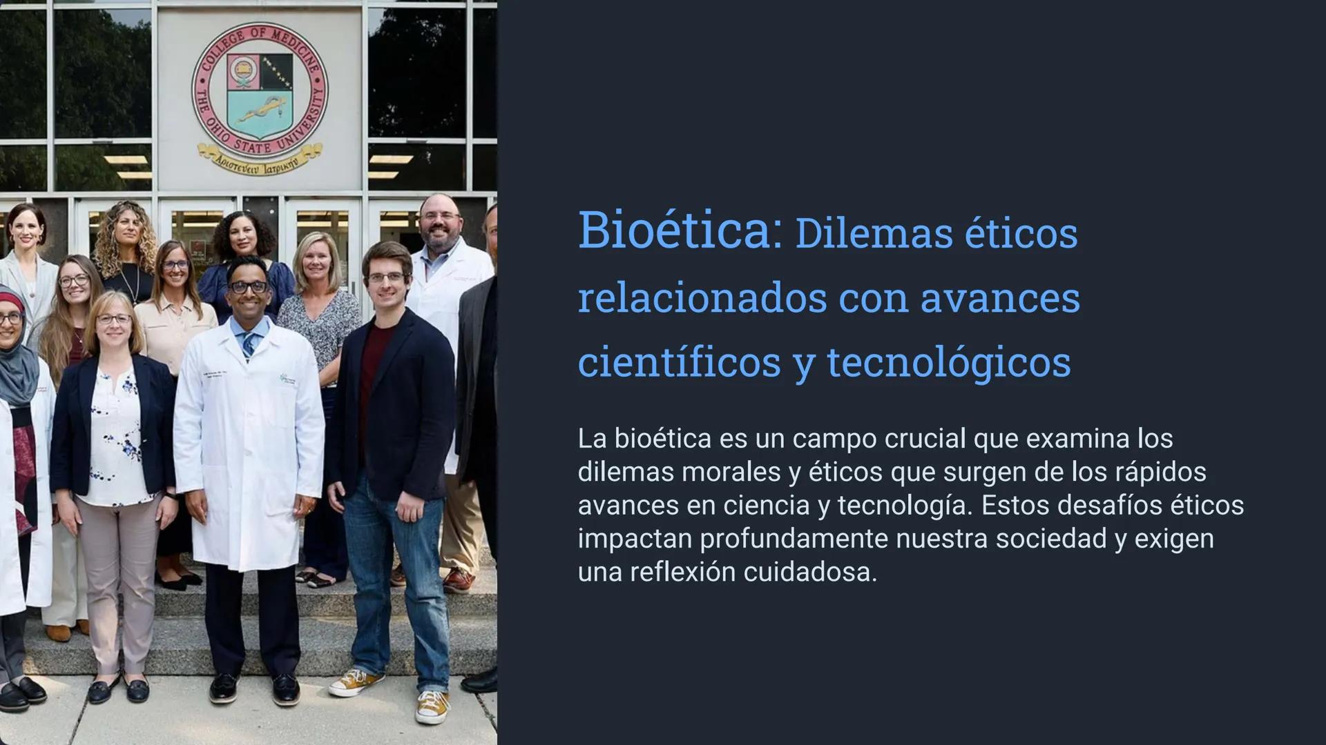 SOTHO COLLEC
- Αριστεύειν Ιατρικής
VERS
OF
Bioética: Dilemas éticos
relacionados con avances
científicos y tecnológicos
La bioética es un ca