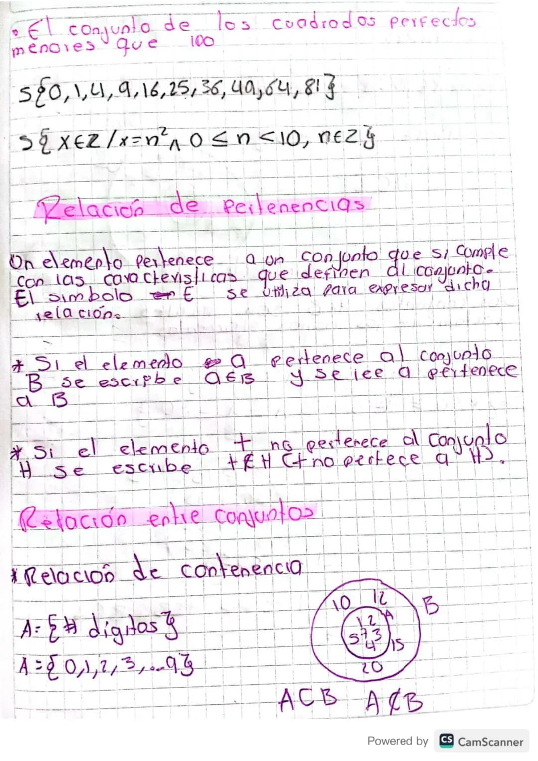 05 03 24
# Teoria de Conjuntos
Un conjunto es una colección de objetos
determinados, a cada objeto del conjunto
se le denomina elemento.
D