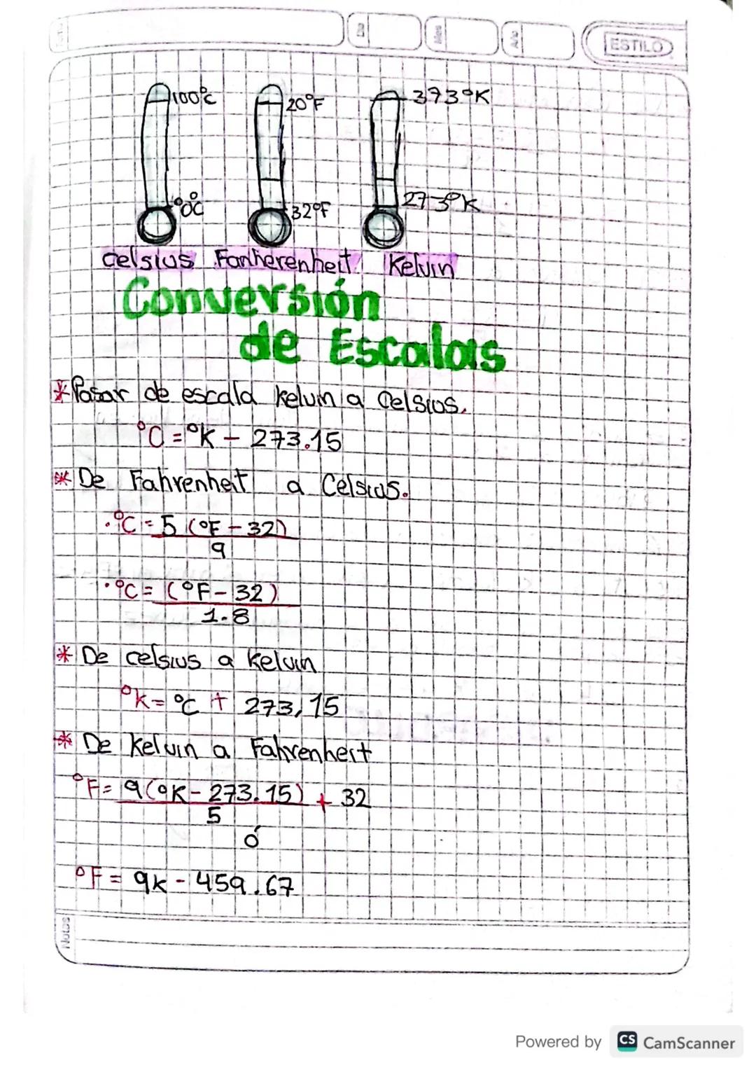 Temperatural
La temperatura se define como un indicador de la energía cinética
de las particulas de un cuerpo..
Para conocer el valor de la