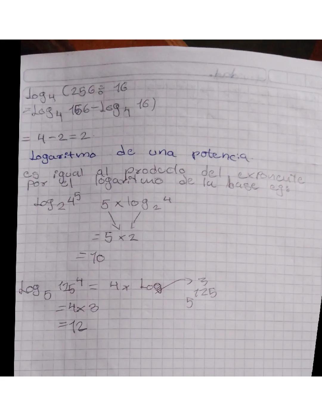 Logaritmo de una potencia