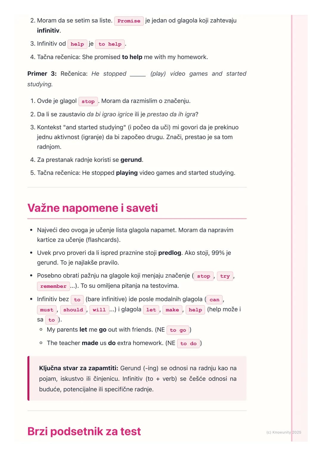 # Gerundi i infinitivi
Uvod i osnovni pojmovi
Gerundi i infinitivi su glagolski oblici koji u rečenici mogu imati funkciju imenice.
Često