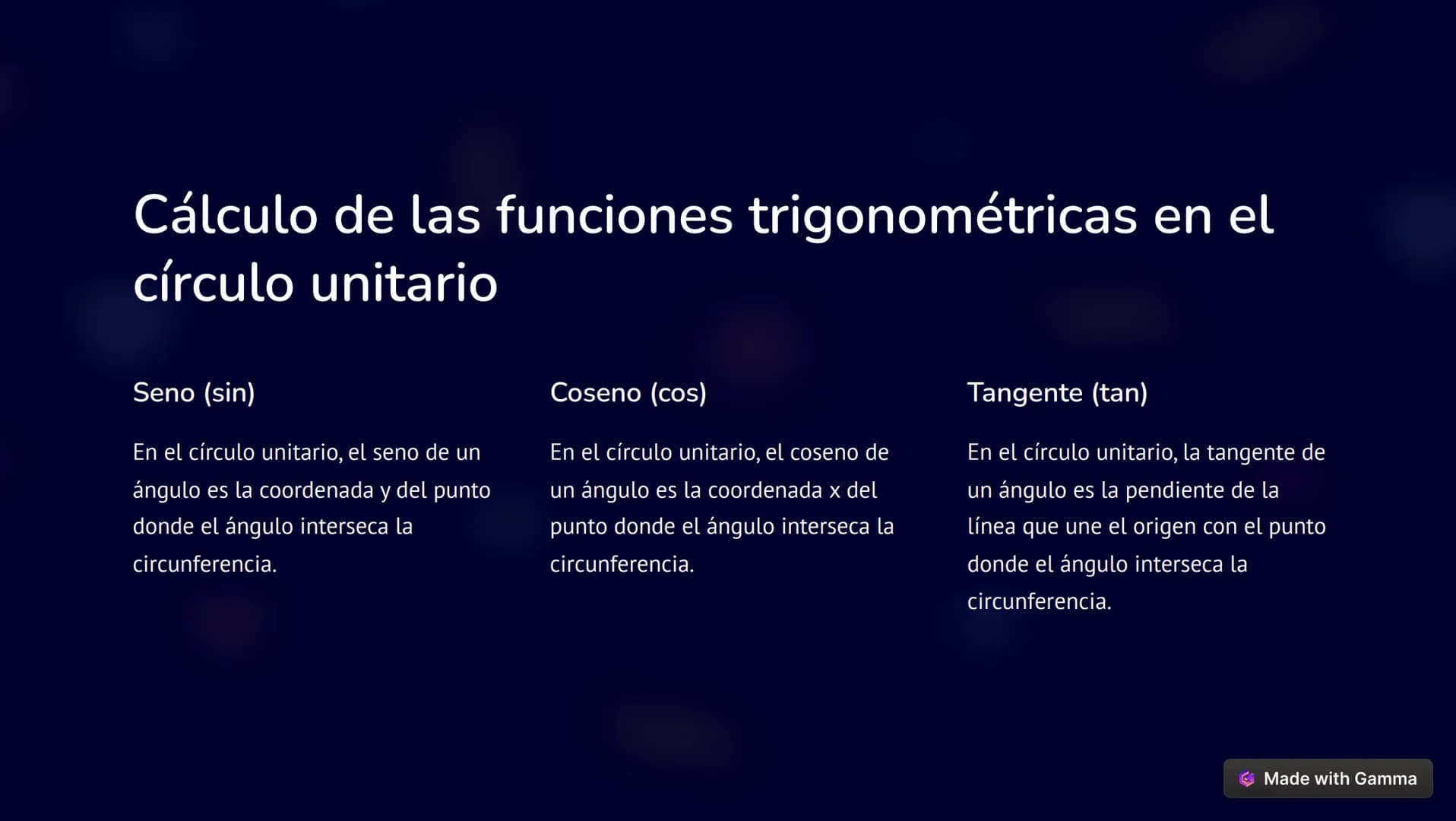 Definición y características del círculo
unitario
r un texto
abras sin
original.
1 Definición
El círculo unitario es un círculo con
radio