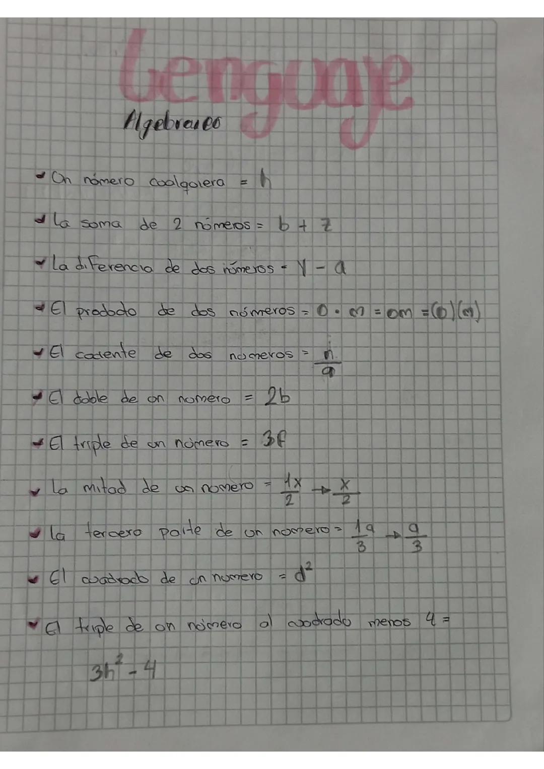 Lenguaje algebráico