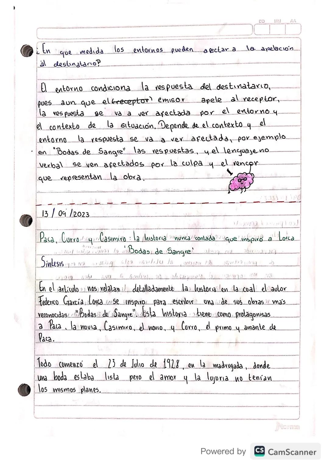 18/08/28
Objetivo: Reconocer la importancia de Federico García Lorca en
la literatura hispanoamericana. 4 leer conjuntamente
Bodas de Sangre