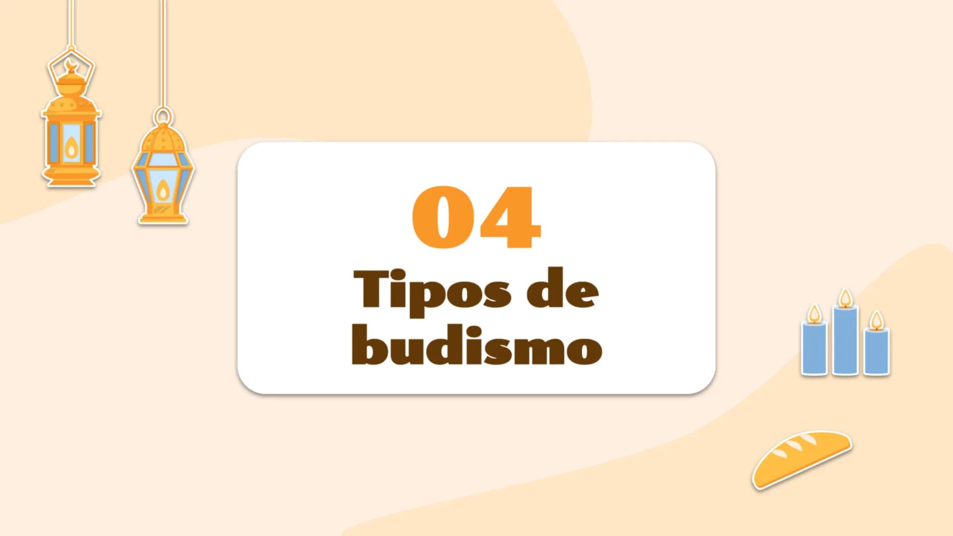 ## Tabla de contenidos
1. 01
¿Que es?
2. 02
¿Qué tipo de
religión es?
3. 03
Creencias
4. 04
Tipos de
budismo
5.