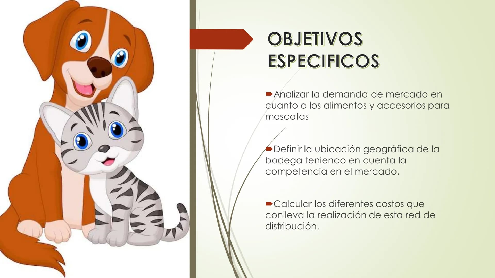CONTENIDO # OBJETIVO GENERAL
Diseñar una red de distribución de
alimentos y accesorios para
mascotas a través de plataformas
digitales de re