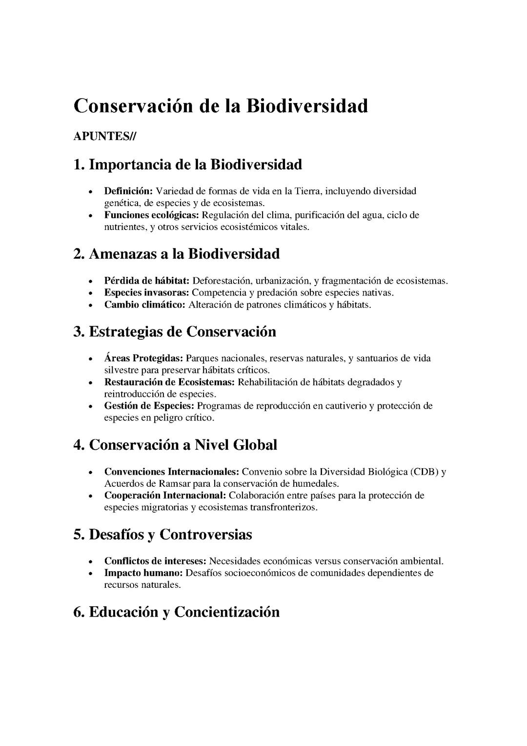 Conservación de la Biodiversidad