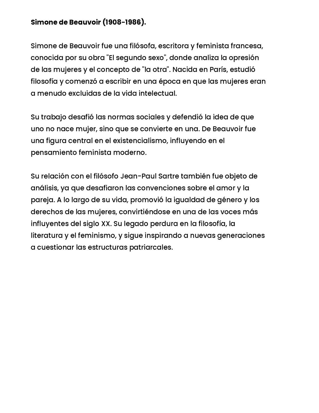 Biografia de Simone de Beauvoir