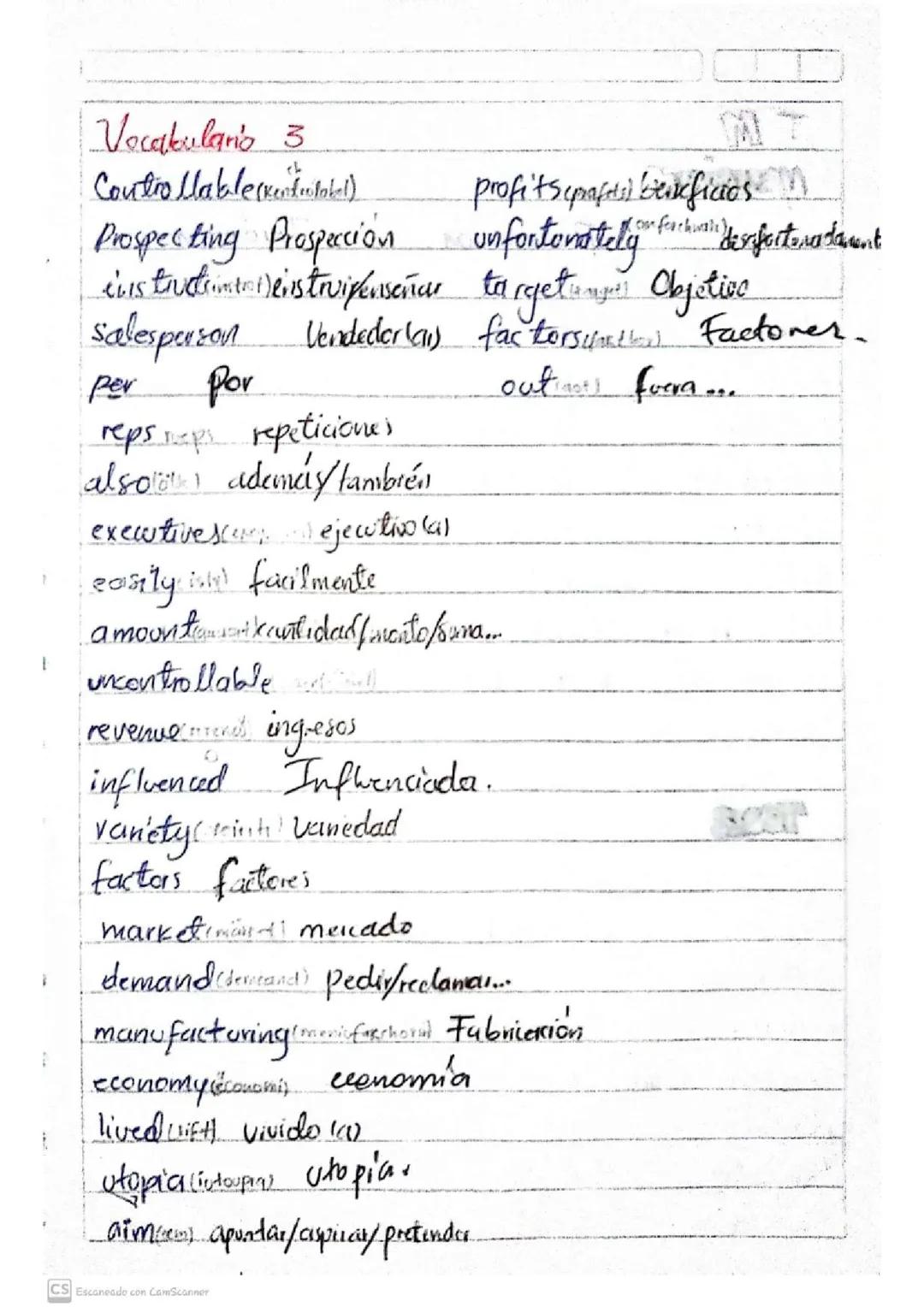 Inglés: Vocabulario 2