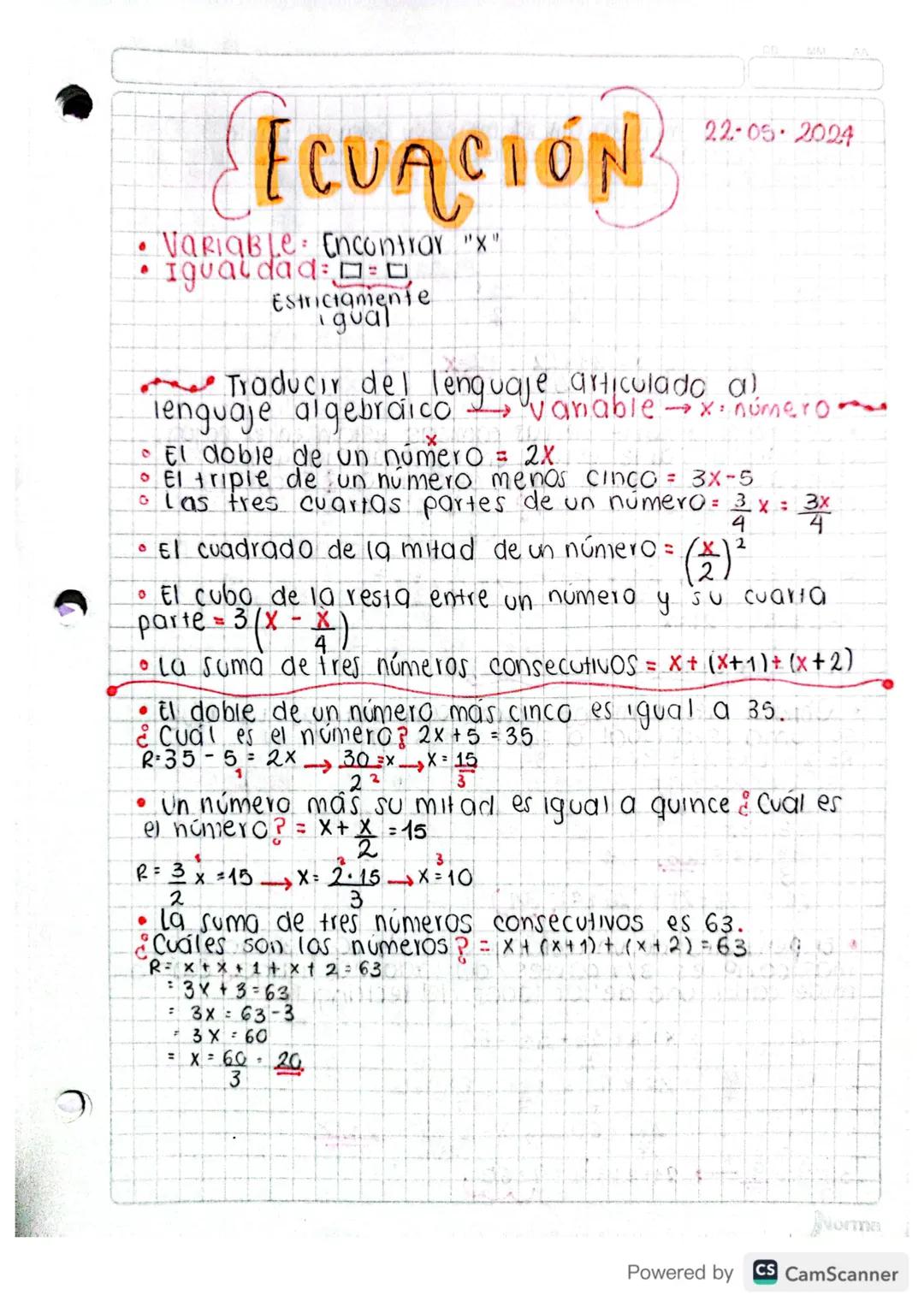 ECUACIONES Y TRADUCCIÓN