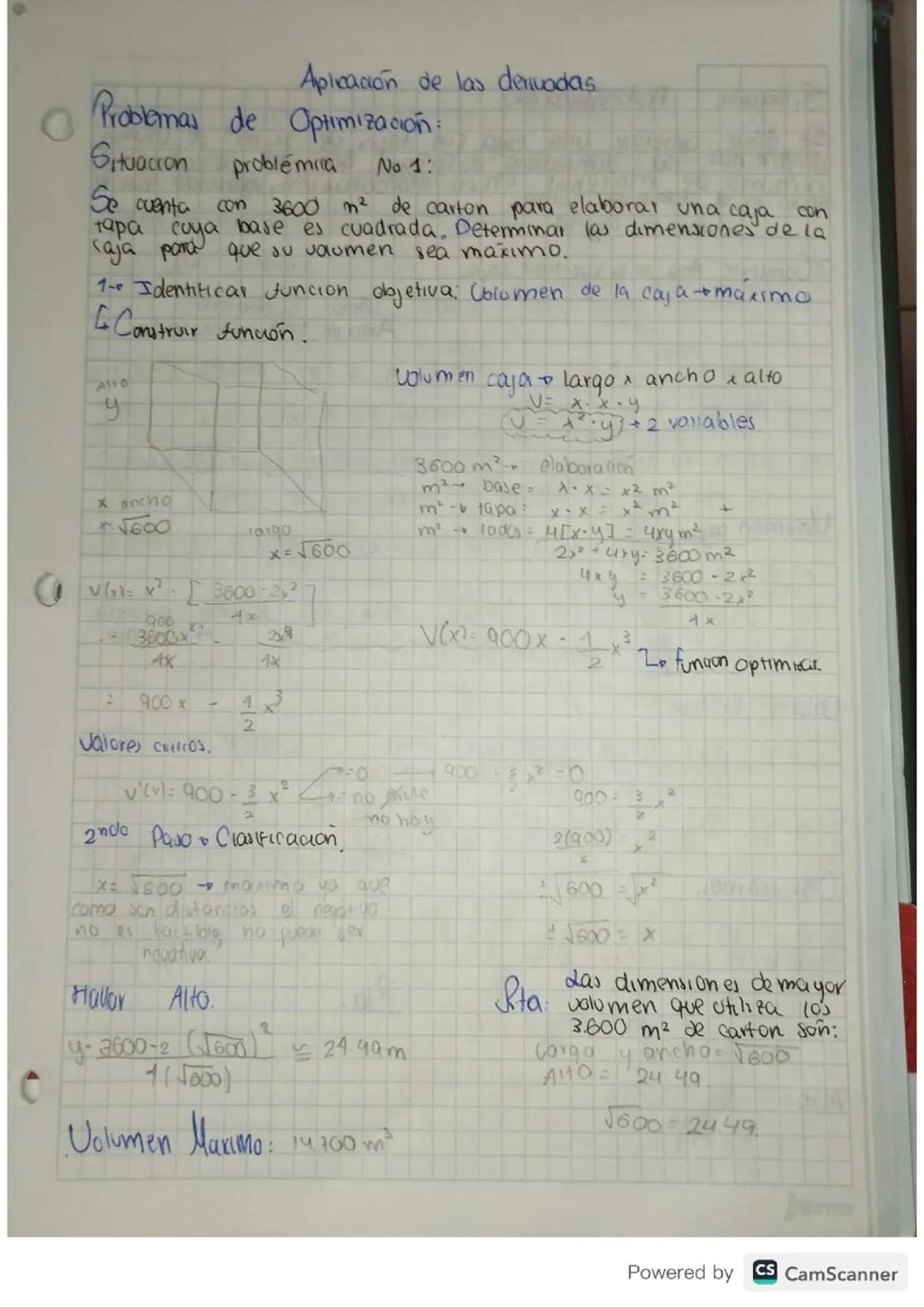 Aplicación de las derivadas
