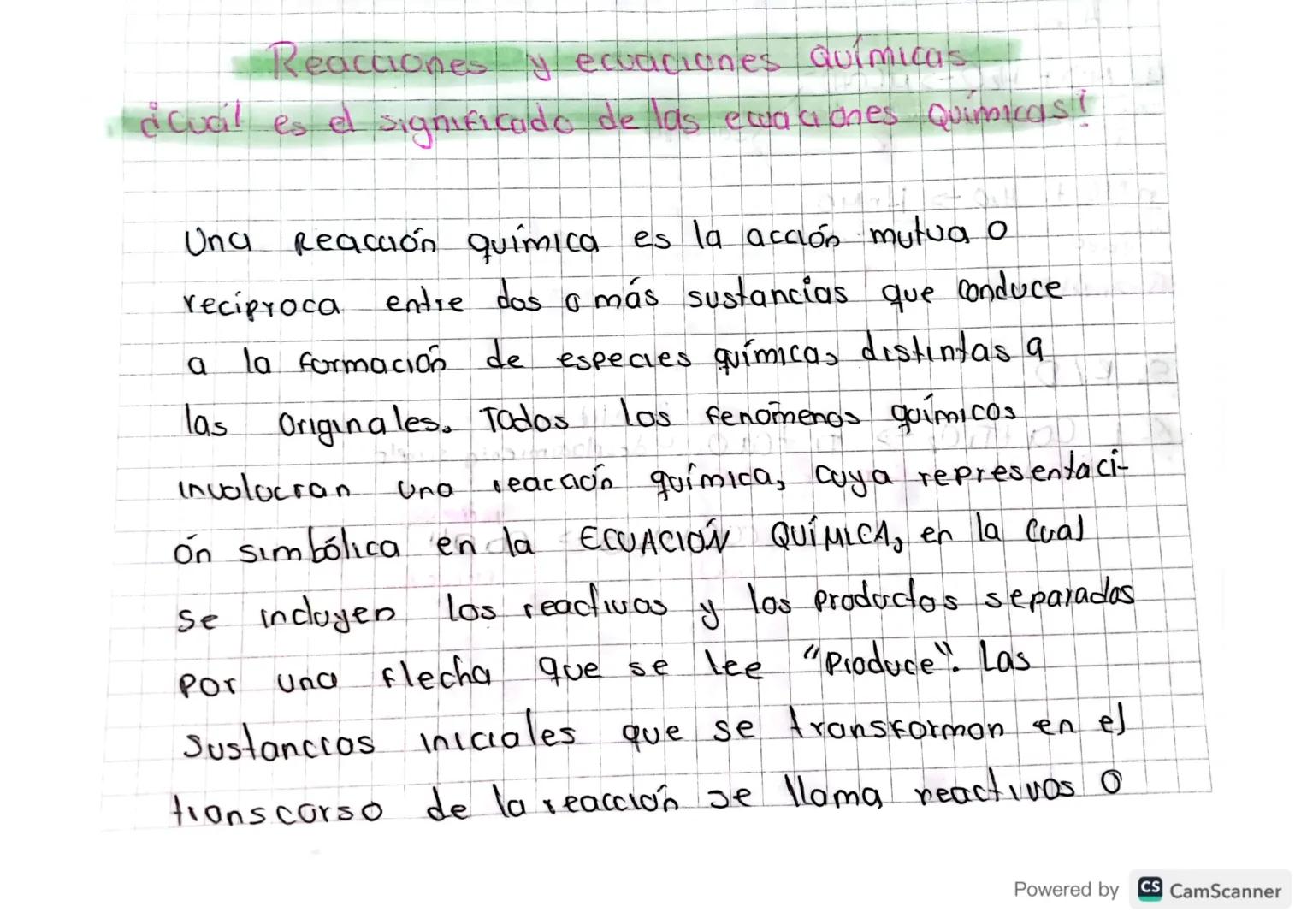 Reacciones y ecuaciones Químicas
¿Cuál es el significado de las eca a ones Quimicas!
Una Reacción química es la acción mutua o
recíproca ent