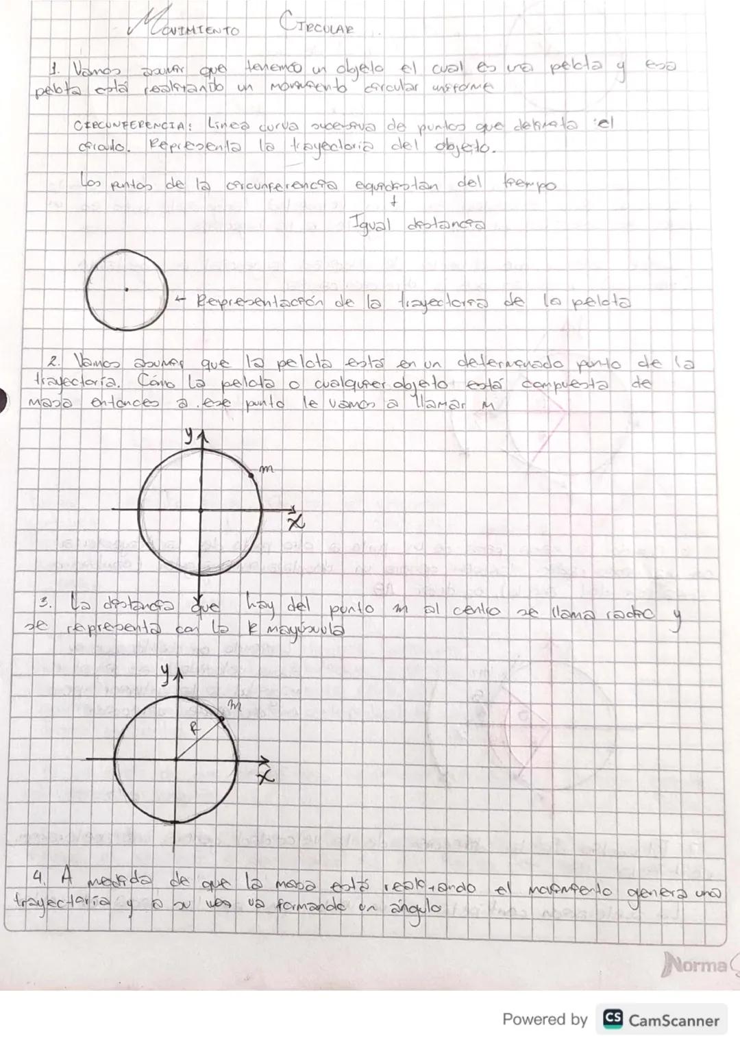 CNIMIENTO
CIRCULAR
1. Vamos asumir
que
Немето
un
objeto el cual es una pekta
pebta está realitando un monumento circular uniforme
CIRCUNFERE
