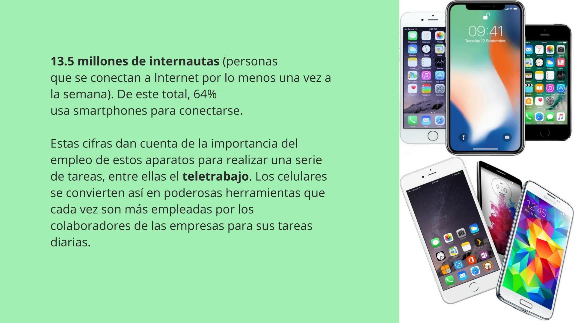Celulares Call Center
Evolución
Conectividad
о
00000
00000 13.5 millones de internautas (personas
que se conectan a Internet por lo menos un