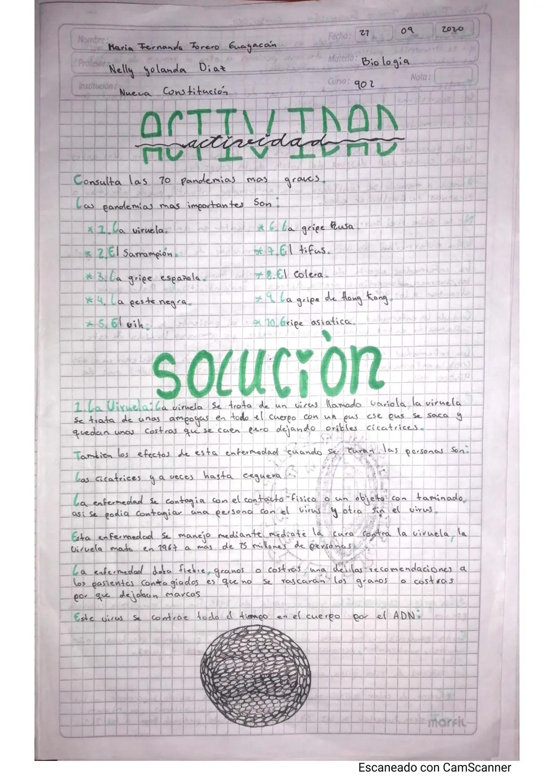 Nombre:
Maria Fernanda Torero Guayacan
Profesor
to e
Nelly yolanda Diaz
Institución:
Nueva Constitución.
૦૧
2020
Fecha: 27
Materia:
Biologia