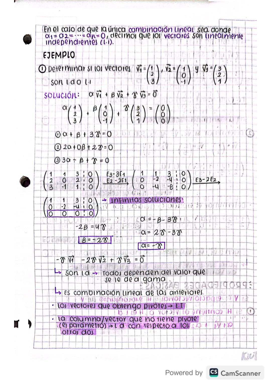 Febrero 10/2023
dependencia e independencia
luzeal
X
Definición ( Dependencia lineal) Los vectores v₁,..., Vn en
un espacio vectorial V, se