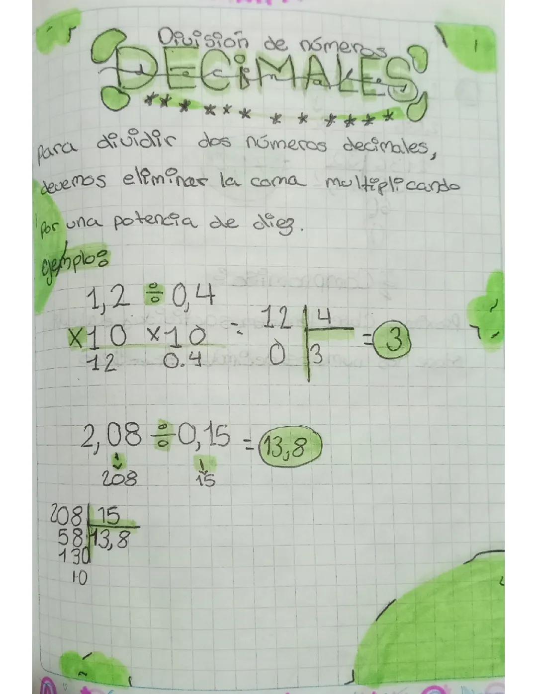 🌸🍓División con decimales🍓🌸