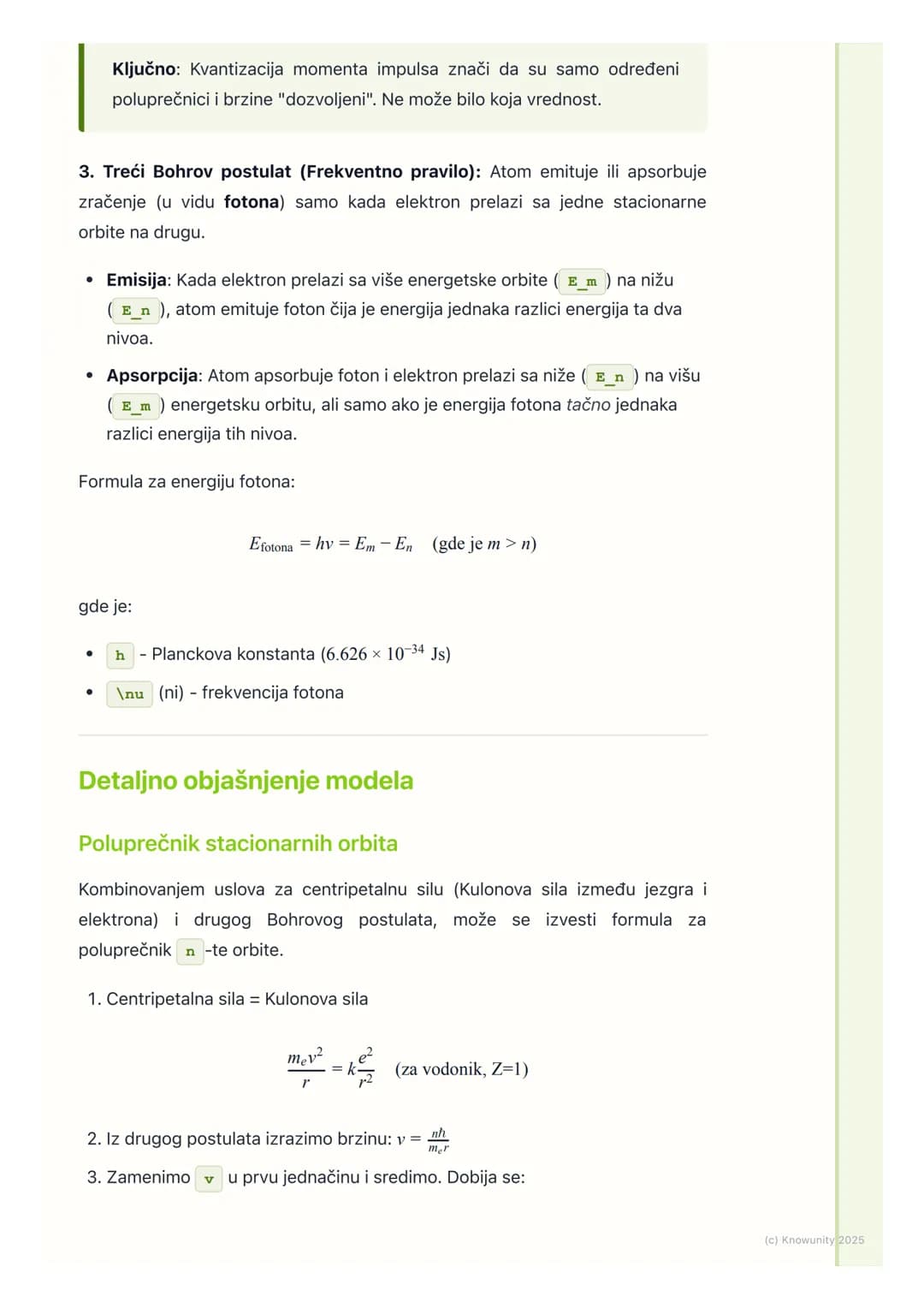 # Bohrov model atoma
Uvod u Bohrov model atoma
Rutherfordov planetarni model atoma je bio dobar početak, ali je imao veliki
problem: po kl