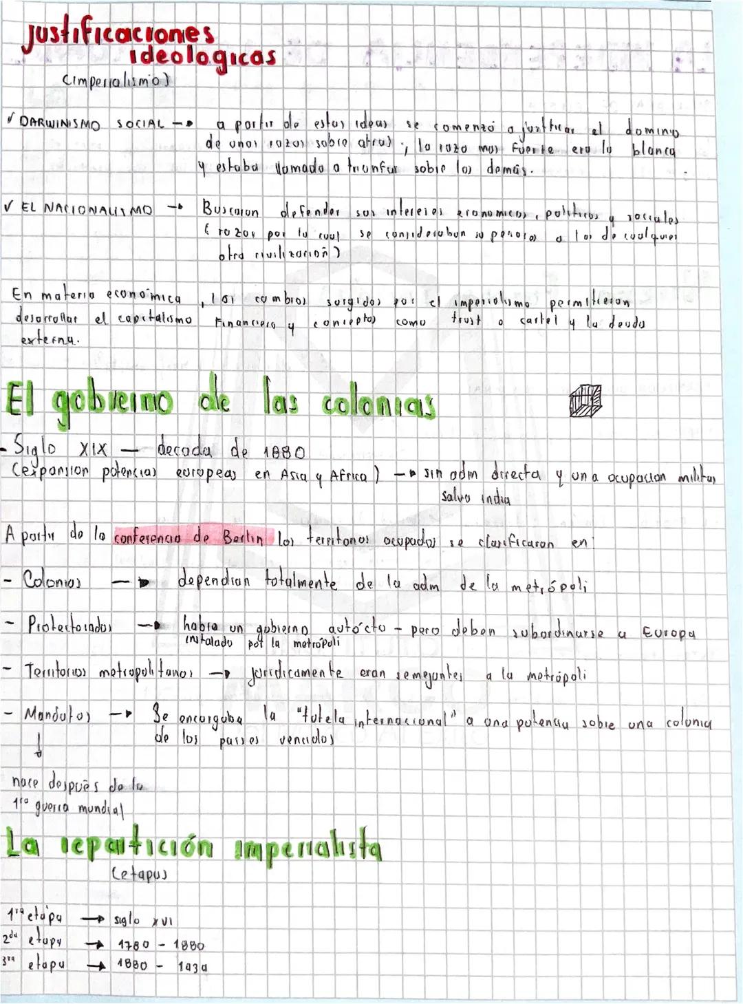 Justificaciones
ideologicas
Cimperialismo)
✓ DARWINISMO SOCIAL -
VEL NACIONALISMO
17
En materia economica
desarrollar el capitalismo
externa
