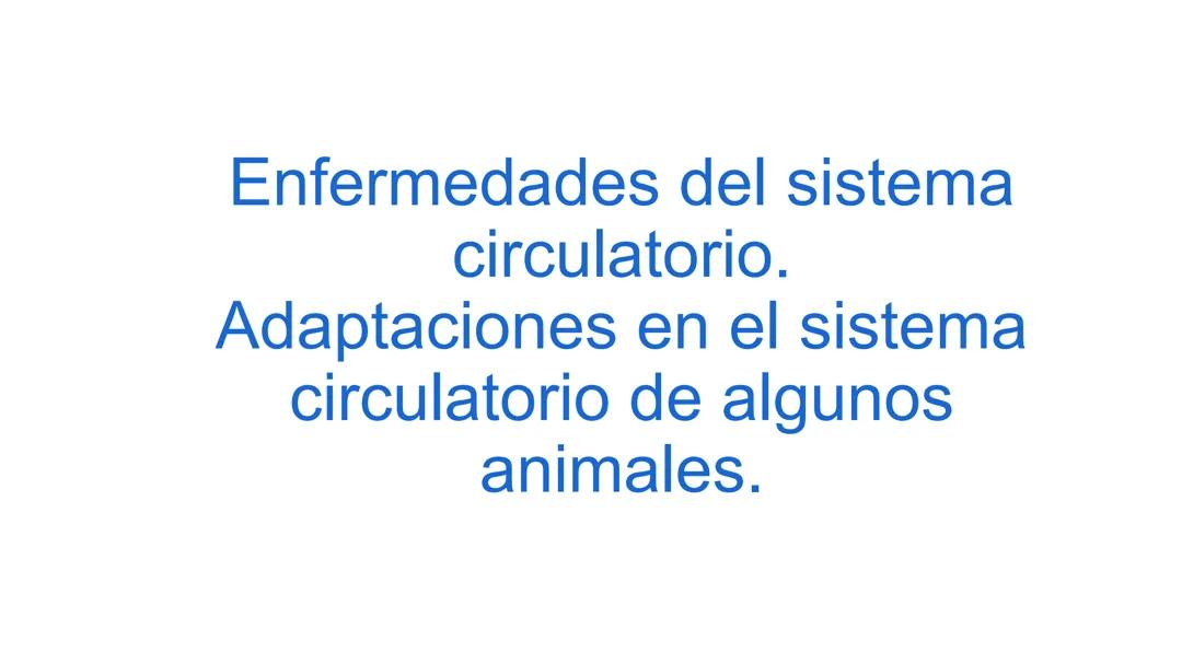 El sistema circulatorio