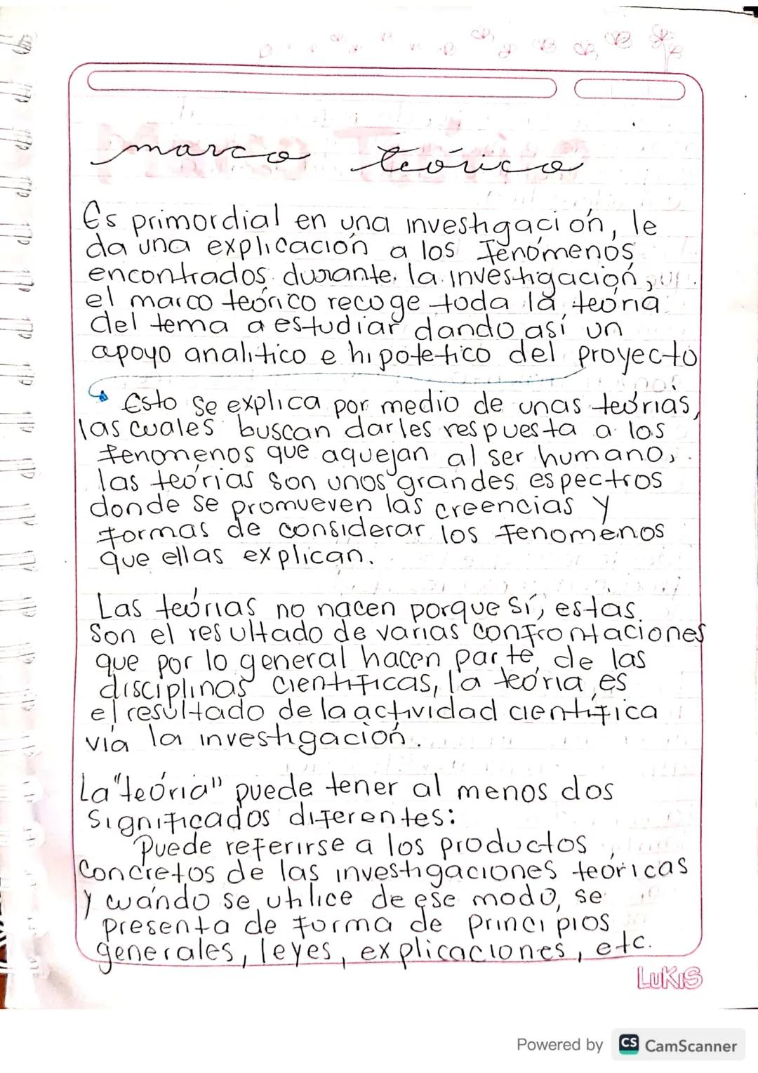 marco teorice
Es primordial en una investigación, le
da una explicación
a los Fenomenos
encontrados durante la Investigación,
el marco teori
