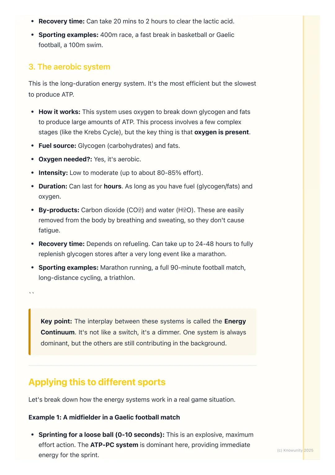 # Basic Energy Systems
Introduction to energy for movement
Everything we do in sport, from a quick sprint to a long-distance run, needs
en