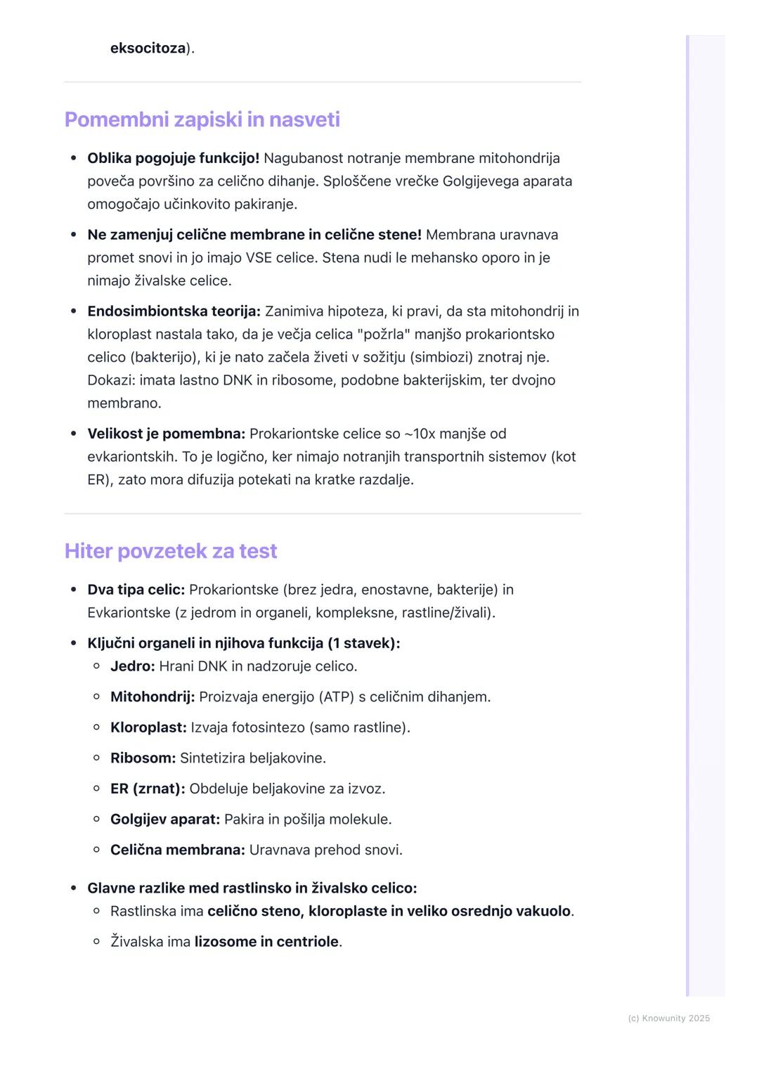 # Zgradba in funkcija celice
Uvod v zgradbo celice
Celica je osnovna gradbena in dejavna enota vseh živih organizmov. Vse, kar
je živo, je