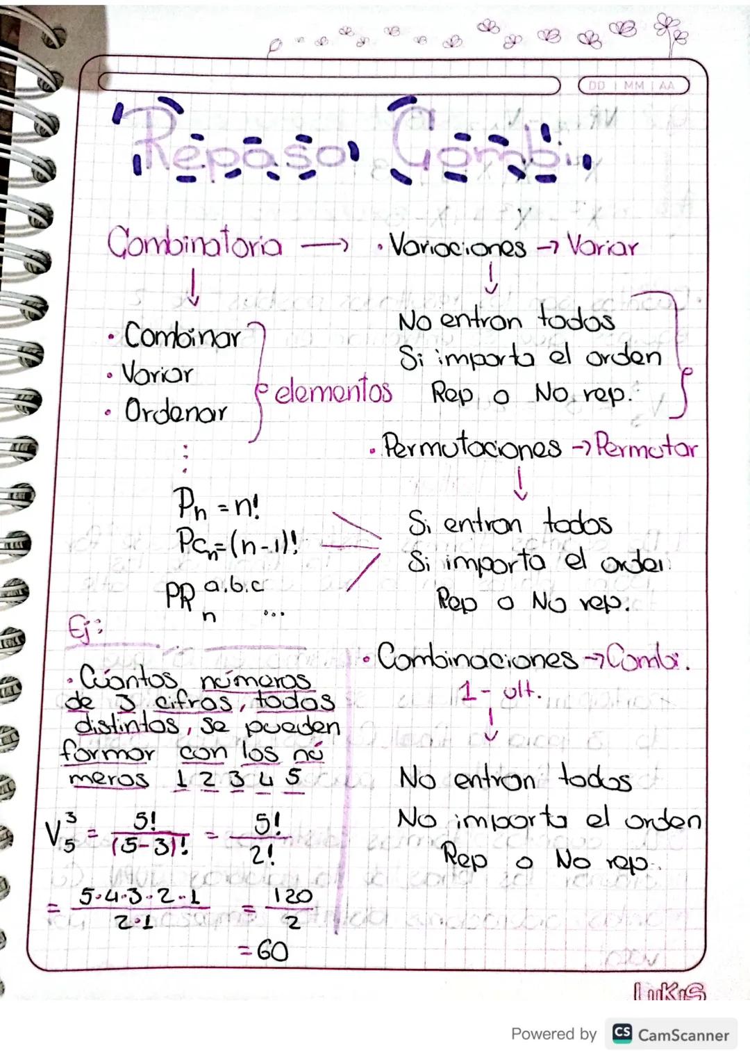OD
MMAA
DOC for you
6/06/2024
SING
Combinatoria.
29
Variaciones
Pamotaciones
Combinación
Factorial de un número.
El Factorial de un número e