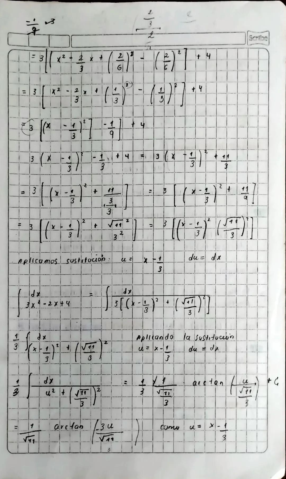 See the
101 113
Integrales de la forma (integrales racunales) (102-114)
$\int \frac{dx}{ax^2 1bx + c}$ 4 $\int \frac{Ax + B}{ax^2 + bx + c