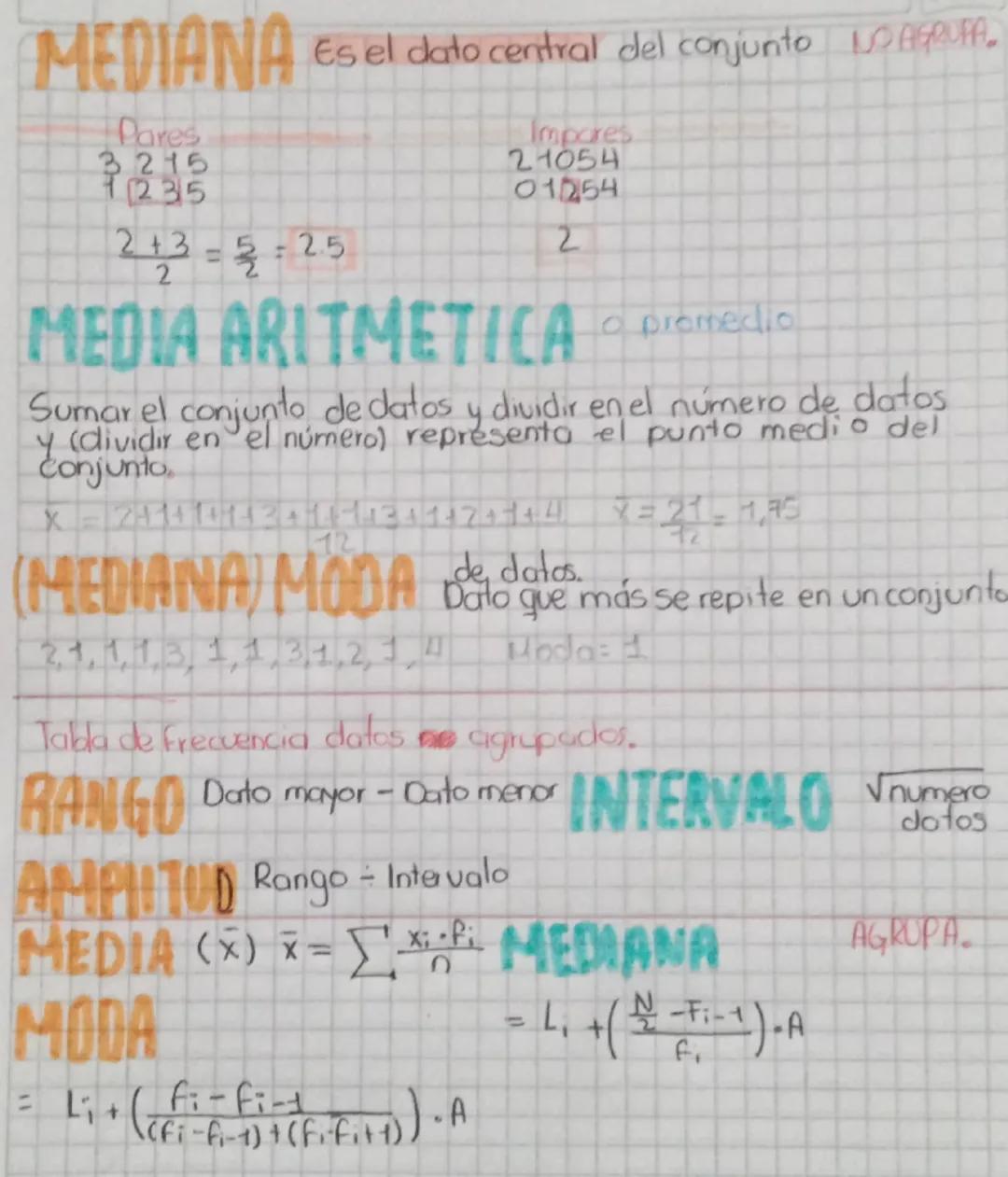 Medidas de tendencia, agrupados y no agrupados