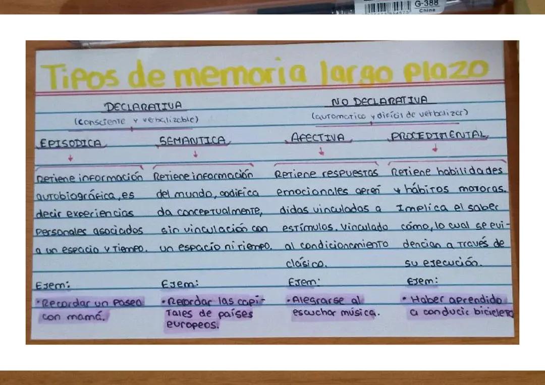 Tipos de memoria Largo Plazo