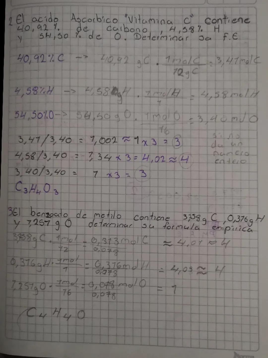 --- OCR Start ---
Evaluación
Callaos para determinar la formala
Empirica Moleculari
DD
Formalan Empiricu
7 En el analisis de una
(Minima)
su