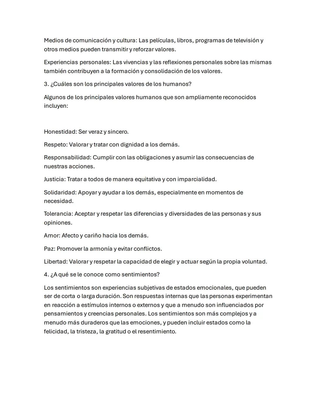 TALLER DE ETICA
PREGUNTAS
1. ¿A qué se le llama valores?
2. ¿Cómo cultivamos los valores las personas?
3. ¿Cuáles son los principales valore