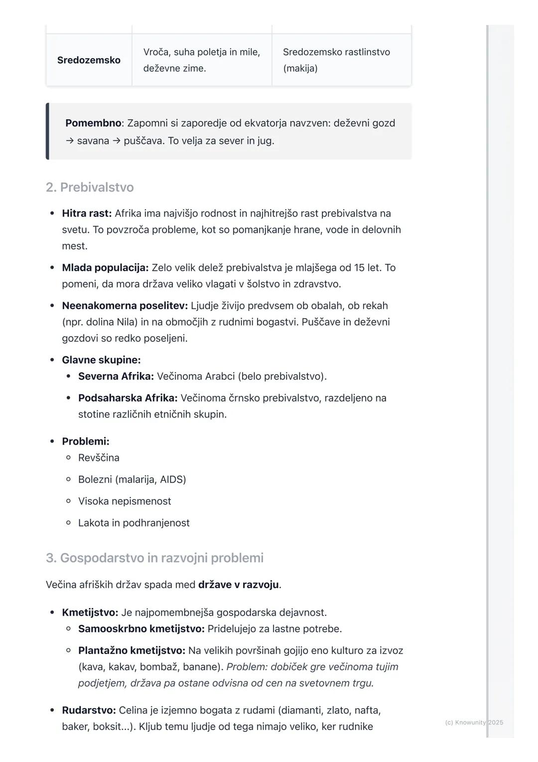 # Afrika
Splošni pregled Afrike
Afrika je druga največja celina na svetu, takoj za Azijo. Leži zelo simetrično
glede na ekvator, zato ima