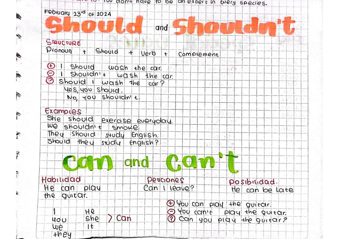 MODAL VERBS: Should and Can