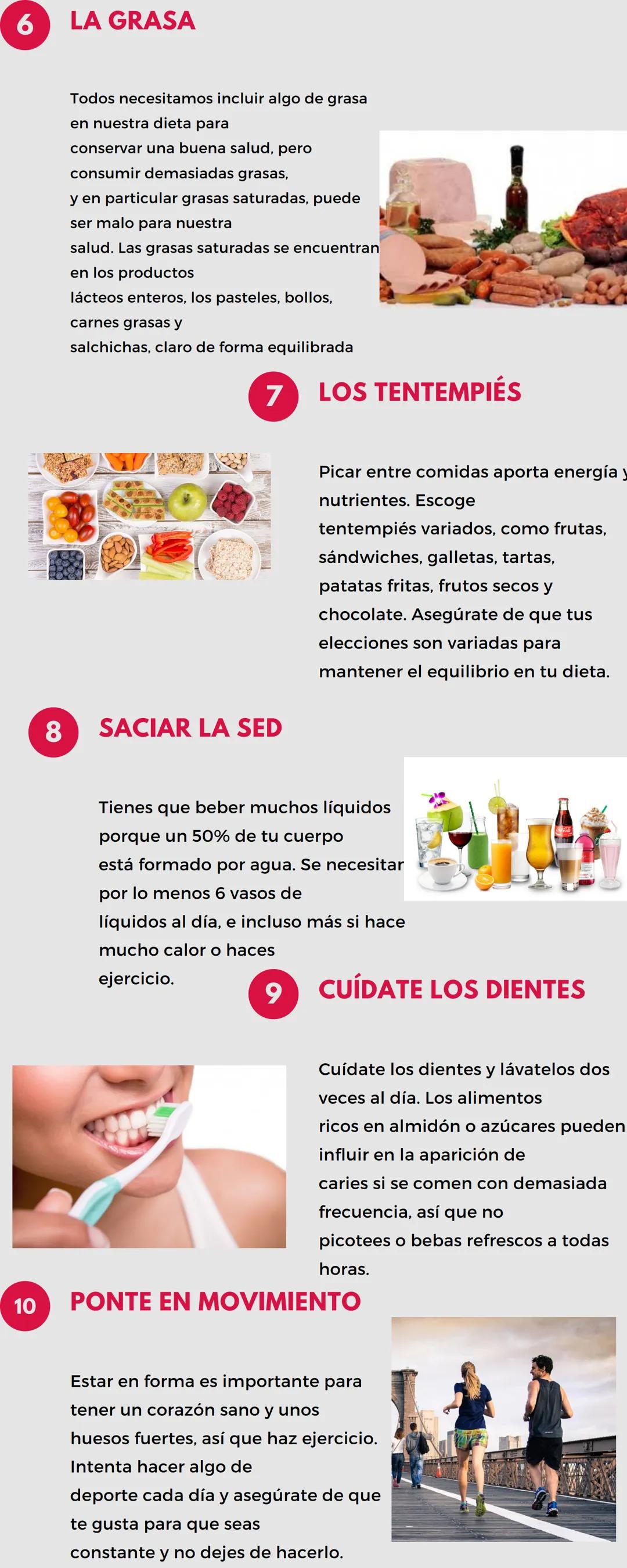 # 10 CONSEJOS FUNDAMENTALES PARA
NIÑOS Y
ADOLESCENTES
1 DISFRUTA DE LA COMIDA
Intenta comer alimentos diferentes
cada día para gozar de un