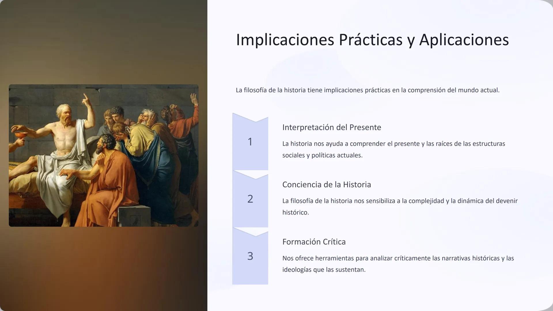 Filosofía de la
Historia
La filosofía de la historia es una rama de la filosofía que investiga el
significado y la naturaleza del devenir hi