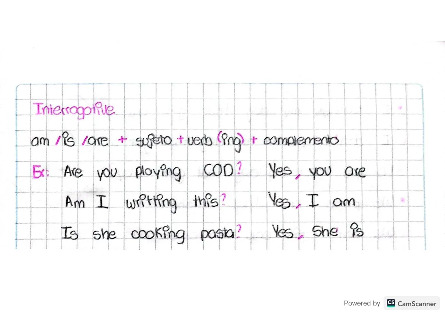 # Simple
present
Conj Sujeto + Verb + Complemento
Exampol: I dance
He does the homework
+
Verb rinishes: o, sh, ch, ss, x, zz "Se le
vam