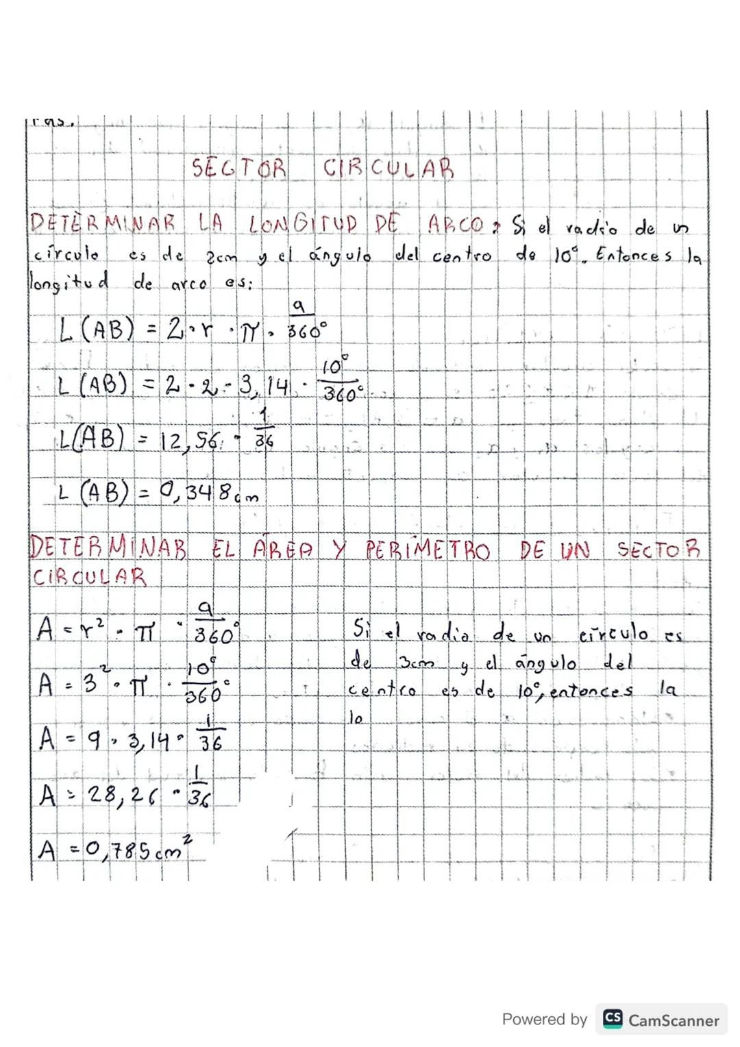 SECTOR
CIRCULAR
DETERMINAR LA LONGITUD DE ABCO : Si el radio de un
y el ángulo del centro de 10° Entonces la
circulo
es de 2cm
longitud de a