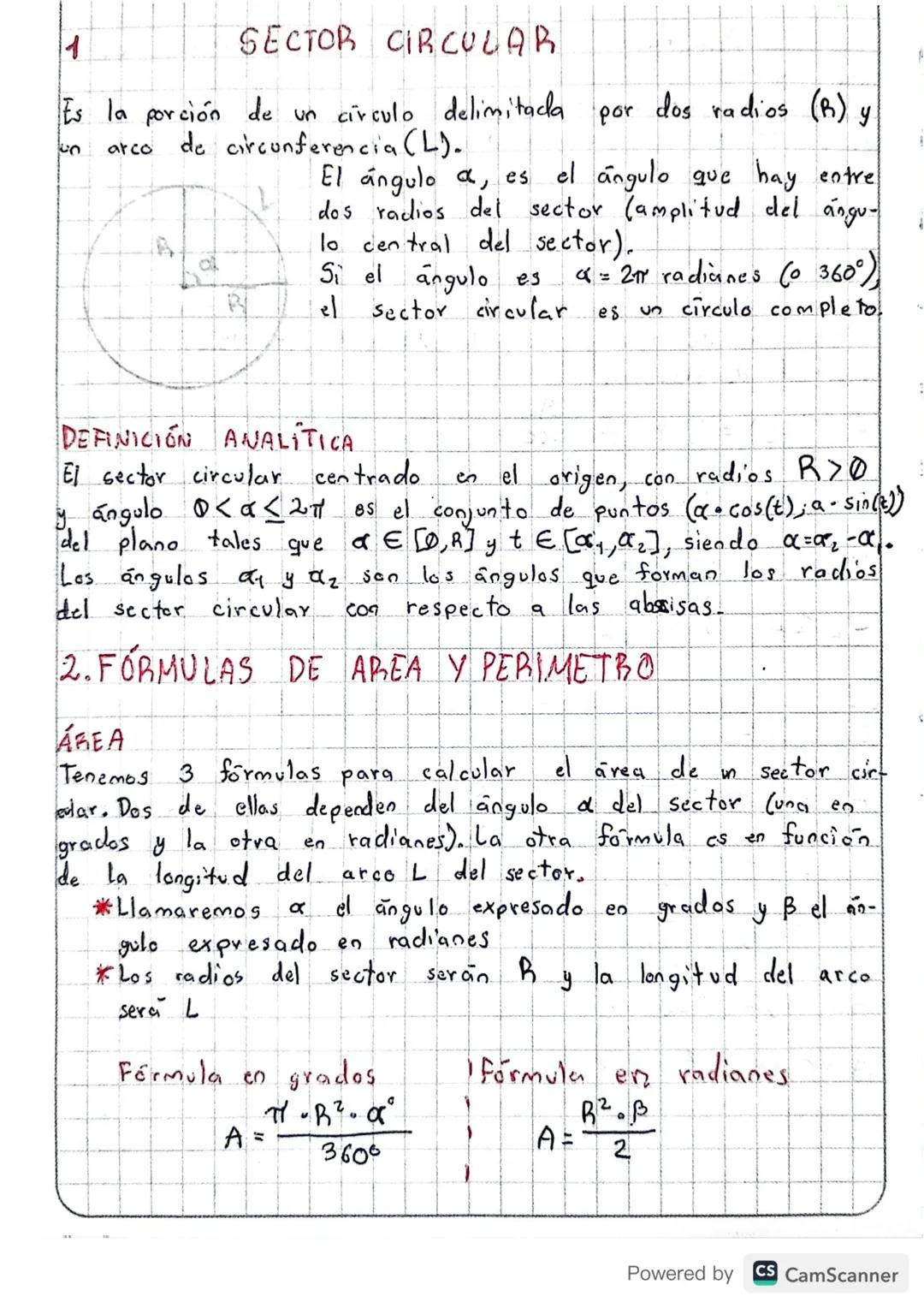 SECTOR
CIRCULAR
DETERMINAR LA LONGITUD DE ABCO : Si el radio de un
y el ángulo del centro de 10° Entonces la
circulo
es de 2cm
longitud de a