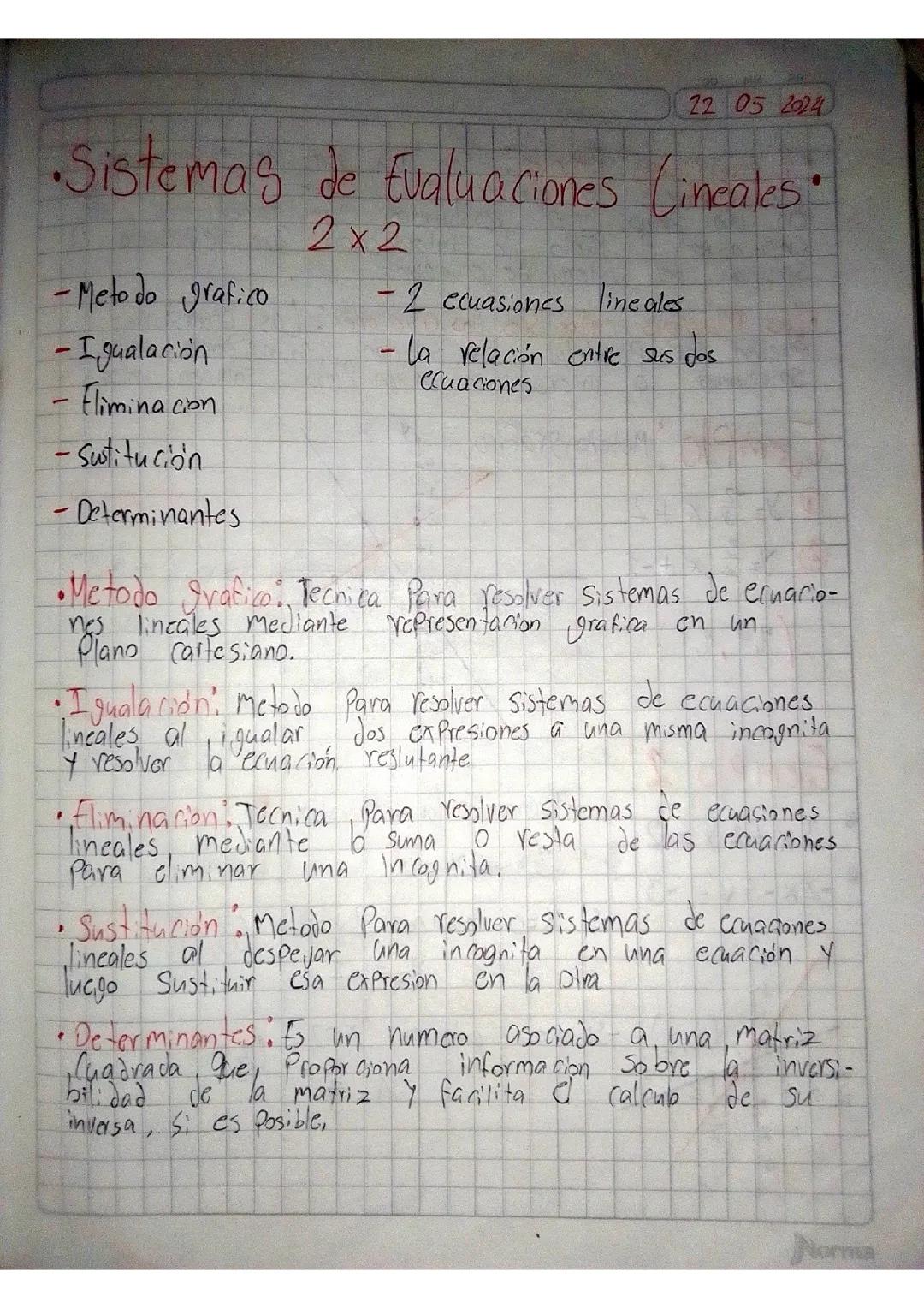 Sistemas de ecuaciones lineales 2×2