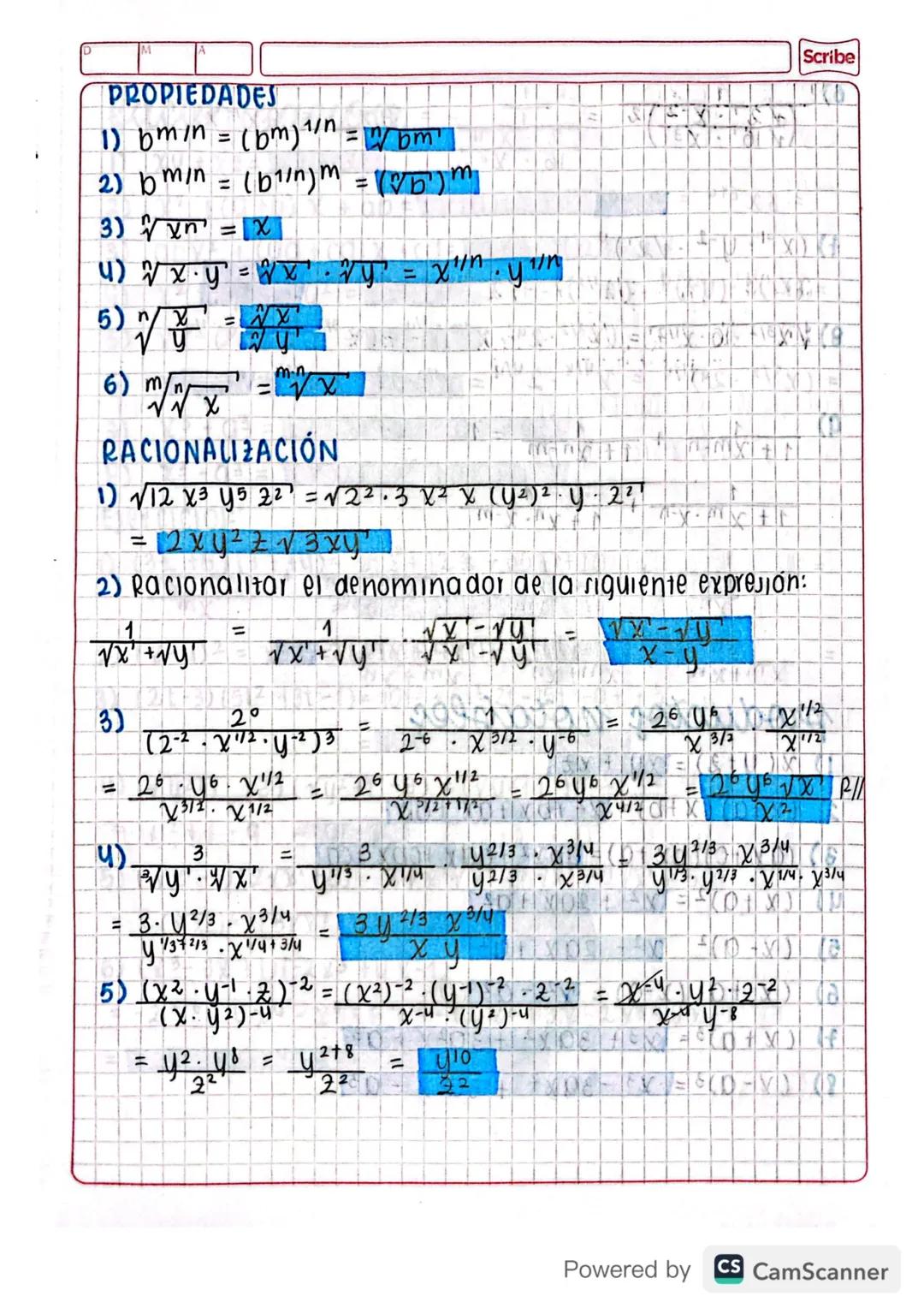 potencias
400 Tomom90590 82.4
1090 no1191001 NUD
sea a un numero IR yn un entero positivo:
1) an = α⋅a⋅α an veces
2) 0° = 1 con α00° =N.D
On