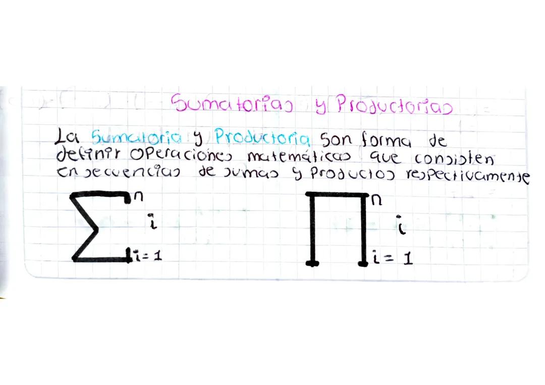 Sumatorias y productorias en estadística