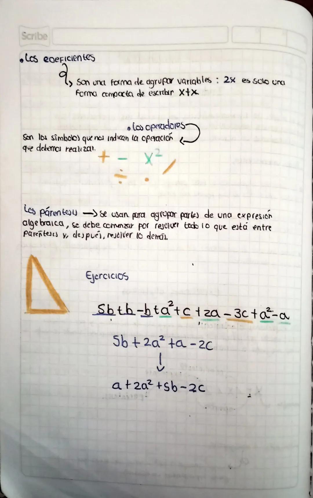 7. b
2. С
Scribe
Introducción al álgebra
Es la rama de la matemática en la cual las operaciones son
generalizadas empleando números, letras,