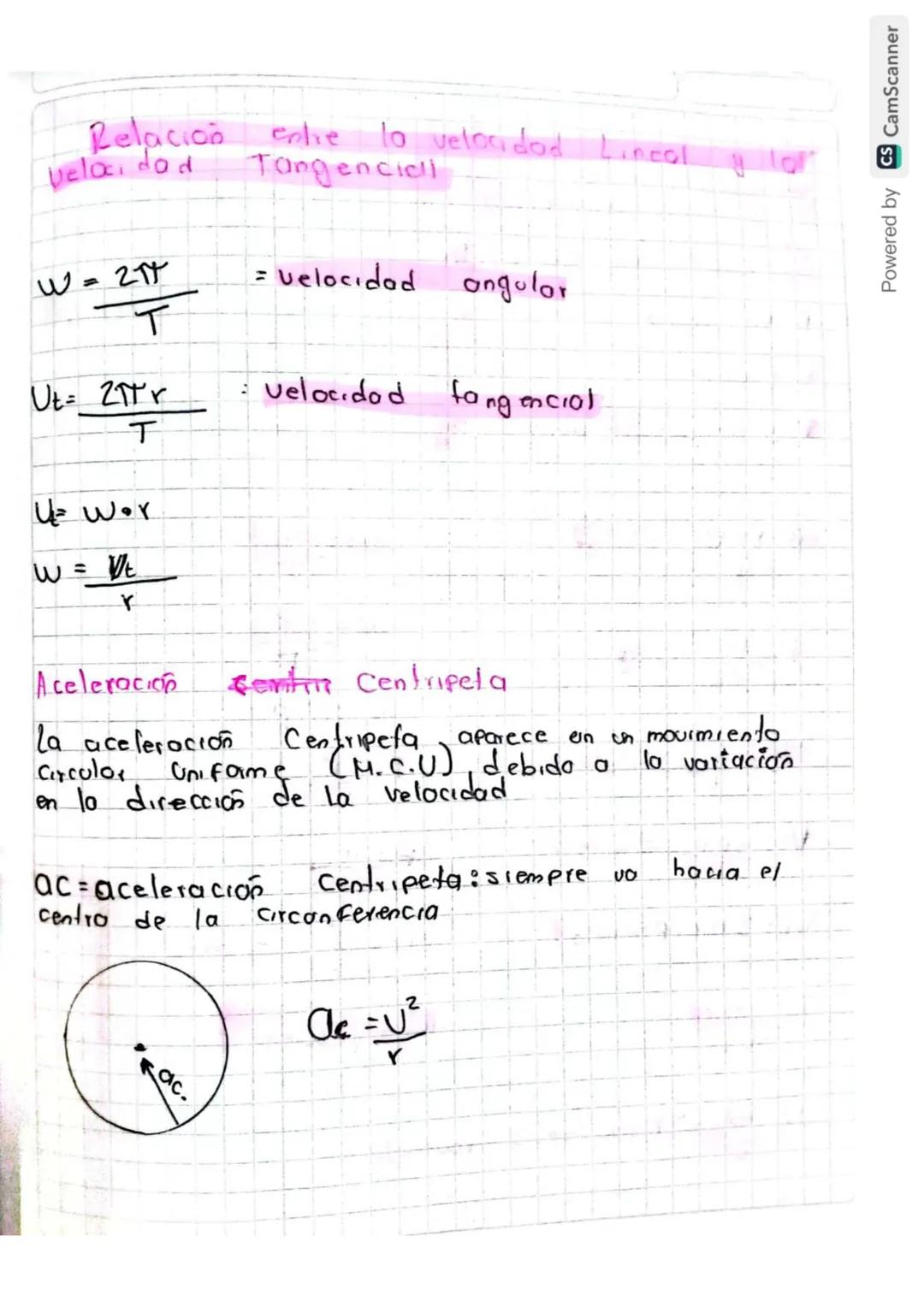 Relacion
Velocidad
cole
lo velocidad Lincol
Tangenciell
W = 21
= velocidad
angular
T
Ut= 2πTr
velocidad
fangencial
T
UE Wor
W = Vt
r
Acelera